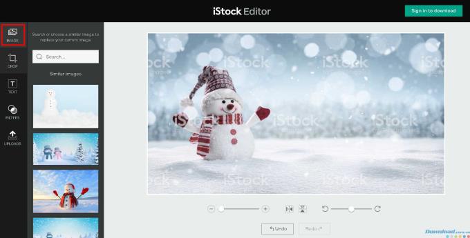 Instructions to edit and download photos on iStockPhoto