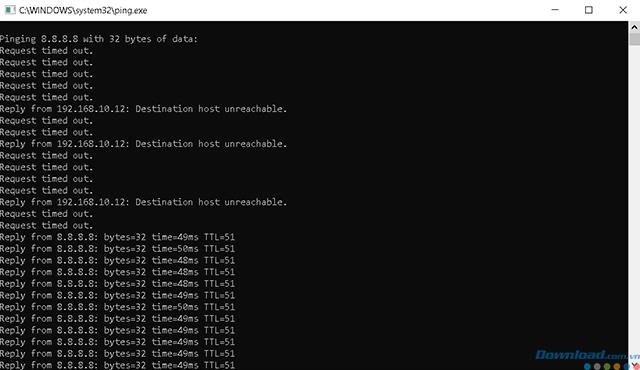 Testing network stability in Windows is extremely simple with the Ping command