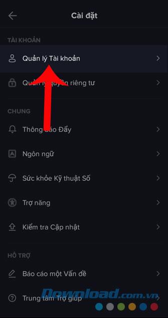 Petunjuk untuk mengubah nomor telepon pada Tik Tok