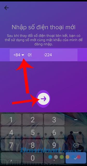 Instructions for changing phone numbers on Tik Tok