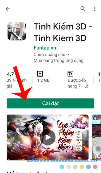 Instructions for installing and playing Love Kiem 3D on your phone