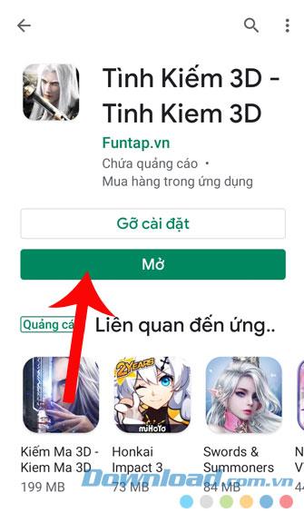 Instructions for installing and playing Love Kiem 3D on your phone
