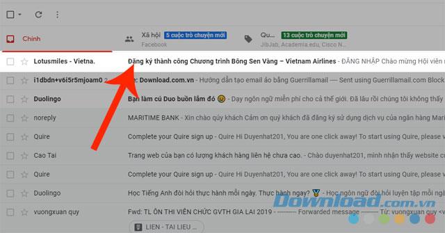 Anweisung zur Registrierung des Vietnam Airlines Golden Lotus-Kontos