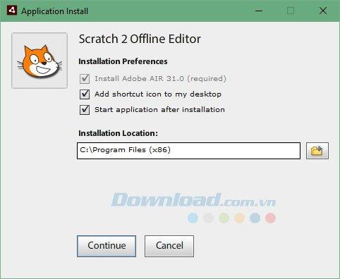 Instructions for installing and using Scratch on the computer