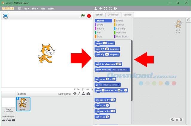 Instructions for installing and using Scratch on the computer