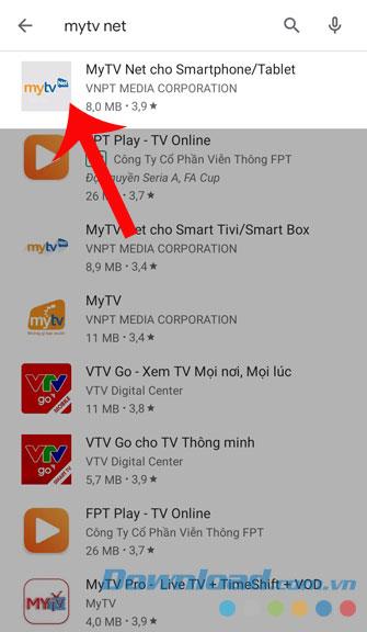 Instructions for installing and using MyTV Net on the phone