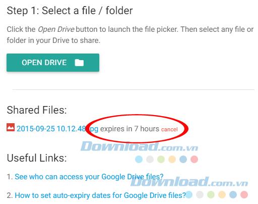 How to self-cancel link sharing on Google Drive