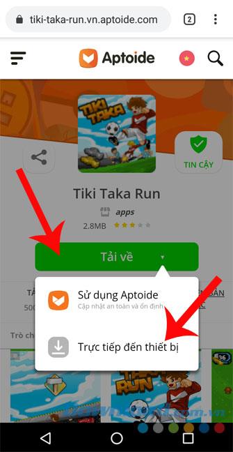 Instructions to download the application on Aptoide