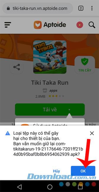 Instructions to download the application on Aptoide