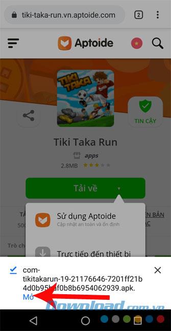 Instructions to download the application on Aptoide