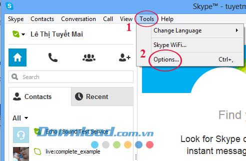 Instructions for changing fonts on Skype