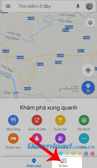 Google मानचित्र पर काम करने के लिए आवागमन स्थापित करने के निर्देश