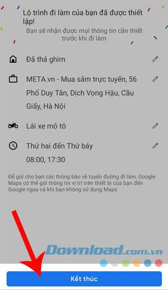 Instrucciones para instalar el viaje al trabajo en Google Maps
