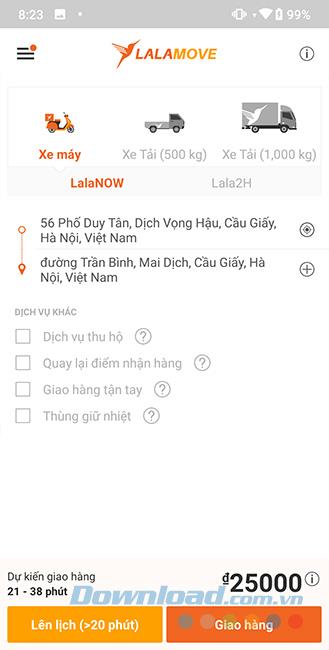 Cara menggunakan Lalamove untuk memesan mobil pengiriman di ponsel Anda