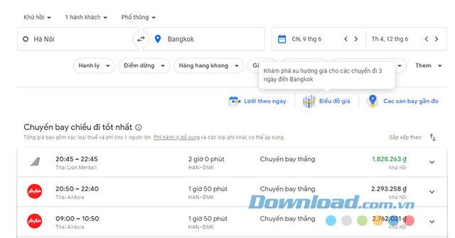 Instructions to find and book cheap flights with Google Flights