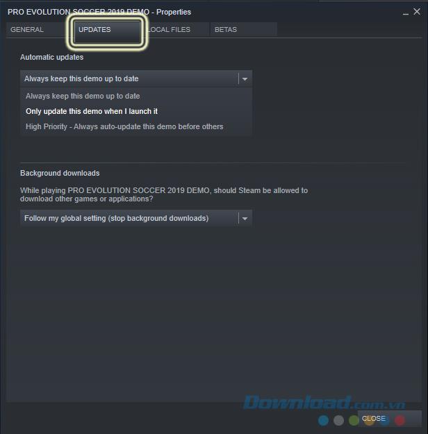 How to turn off updates on Steam