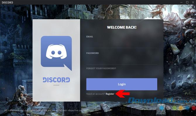 Instructions for downloading, creating an account and logging into Discord