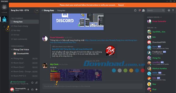 Instructions for downloading, creating an account and logging into Discord