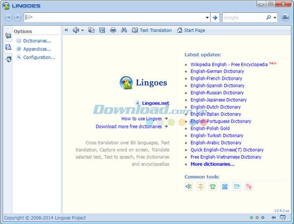 Instructions to install and use Lingoes look up dictionary on the computer