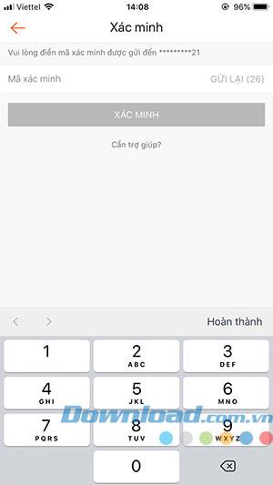 Instructions pour créer un compte Shopee sur mobile