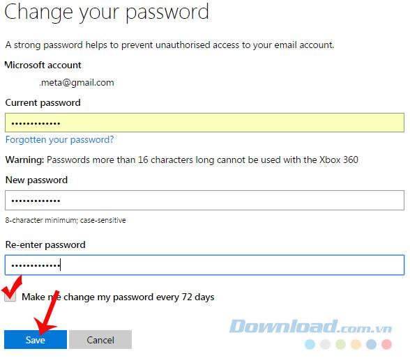 How to change the OneDrive password