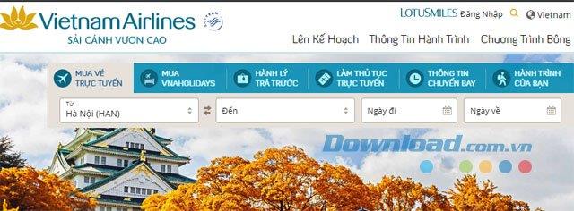 Instructions on how to book Vietnam Airlines flights online