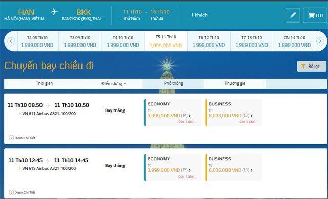 Instructions pour réserver en ligne des vols avec Vietnam Airlines