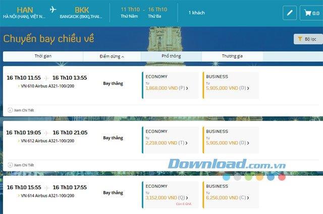 Instructions on how to book Vietnam Airlines flights online