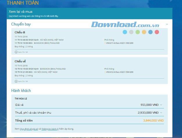 Instructions on how to book Vietnam Airlines flights online