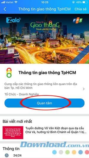 Comment voir la caméra de circulation de Ho Chi Minh-Ville sur Zalo