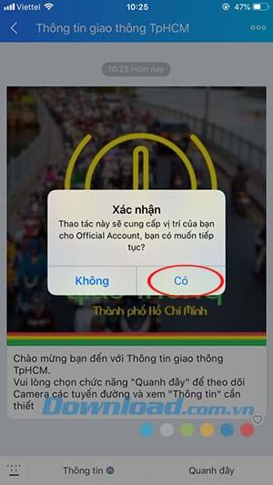 Wie man Ho Chi Minh City Verkehrskamera auf Zalo sieht