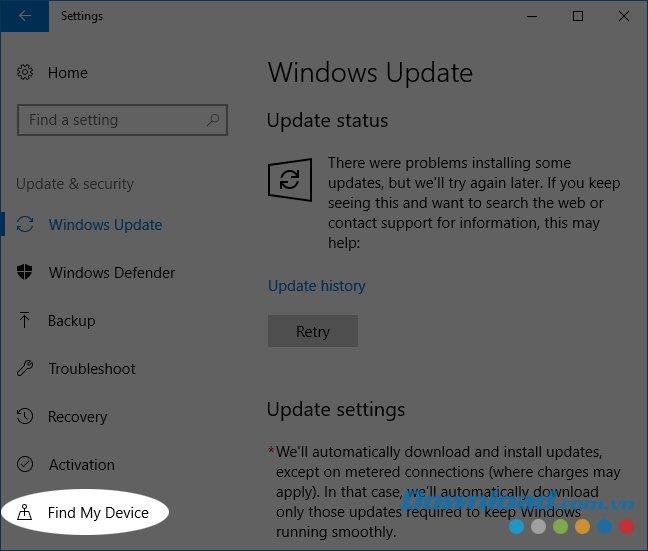 How to turn on location on Windows 10 to find a missing device