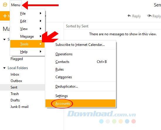 تعليمات إعداد وإعداد البريد الإلكتروني على عميل eM