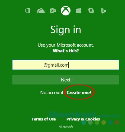 Create an Xbox account on the computer