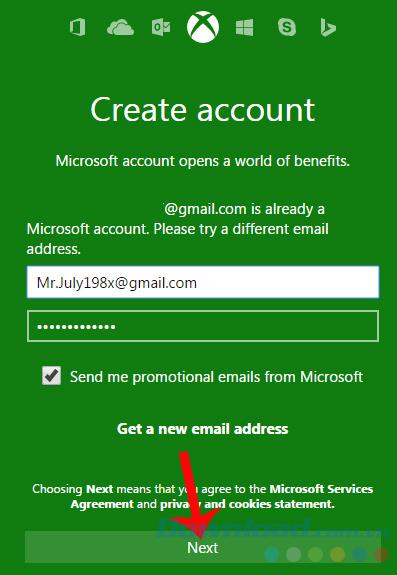 Create an Xbox account on the computer