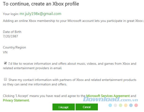 Create an Xbox account on the computer