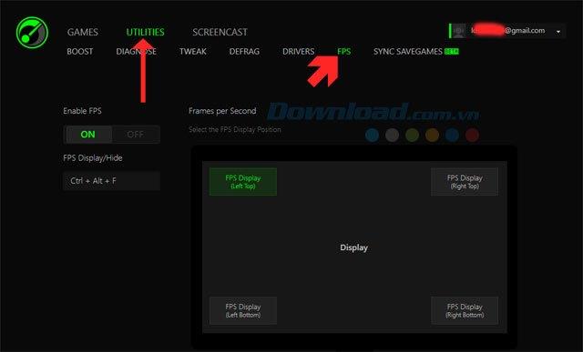 How to display FPS correctly when playing games with Razer Game Booster