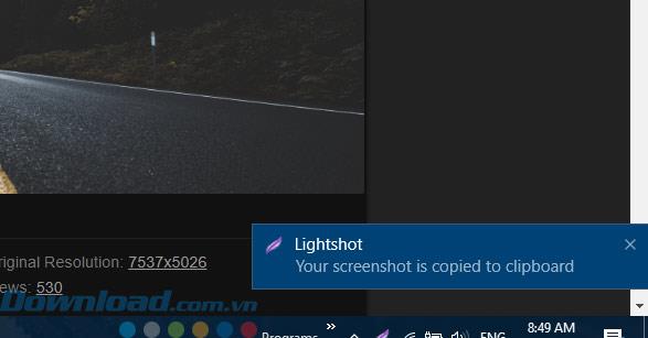 Instructions for using LightShot photography software on the computer