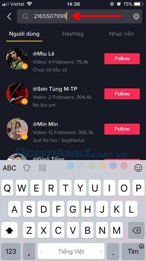 Instructions for finding users on Tik Tok by ID