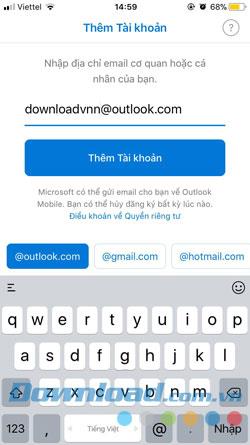 Anweisungen zum Anmelden von E-Mails und zur Verwendung von Outlook auf Mobilgeräten