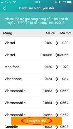 Comment transférer des sims à 11 chiffres à 10 chiffres sur lapplication réseau Viettel, Vinaphone et Mobifone