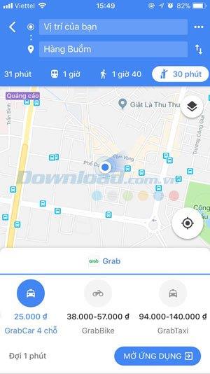 So buchen Sie ein Grab-Auto in der Google Maps-Anwendung