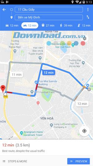 Cara menemukan rute sepeda motor di Google Maps