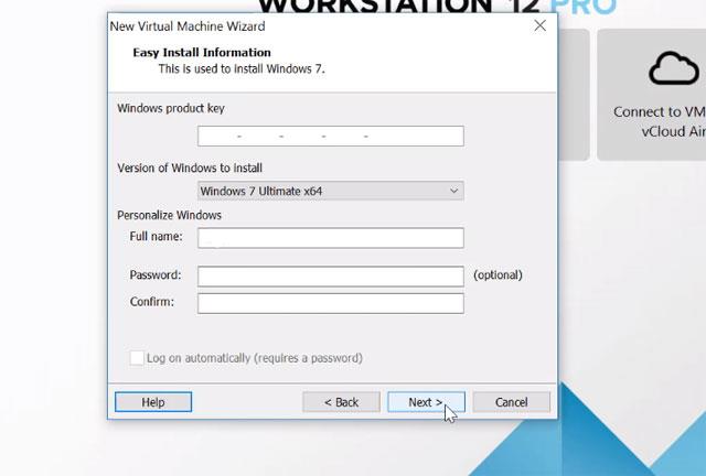 Instructions on how to install and run Windows 7 on a VMware virtual machine