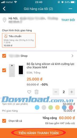 Online shopping guide on Lazada application