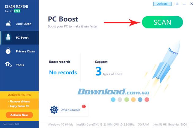 Instructions for using Clean Master on computers