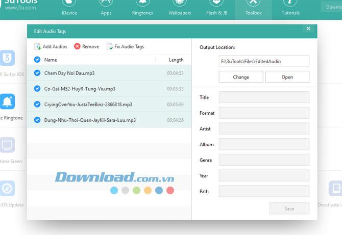 Bagaimana cara mengedit informasi file musik dengan 3uTools