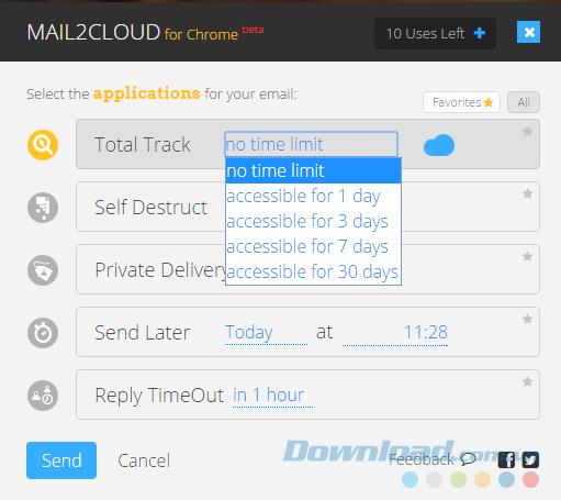 Anweisungen zum Einrichten und Senden einer selbstzerstörenden E-Mail mit Dmail