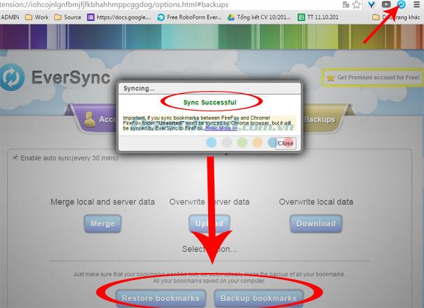 Data synchronization, sync Bookmarks between Chrome and Firefox