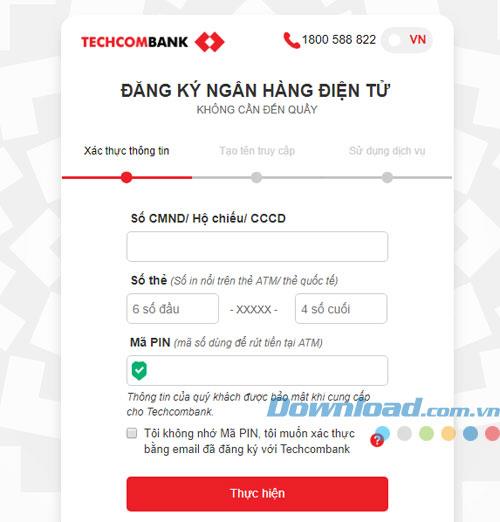 Anleitung zur Registrierung von Techcombank Internet Banking am schnellsten online